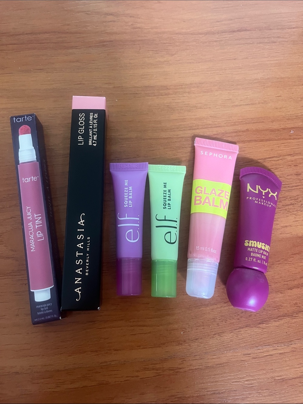 Bundle of 6 Lip Balms/Gloss (tarte, ABH, elf, nyx, & Sephora)
